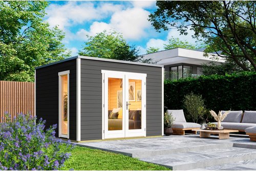 LASITA MAJA Gartenhaus »Palermo«, Holz, BxHxT: 300 x 223,3 x 302 cm (Außenmaße inkl. Dachüberstand) - grau