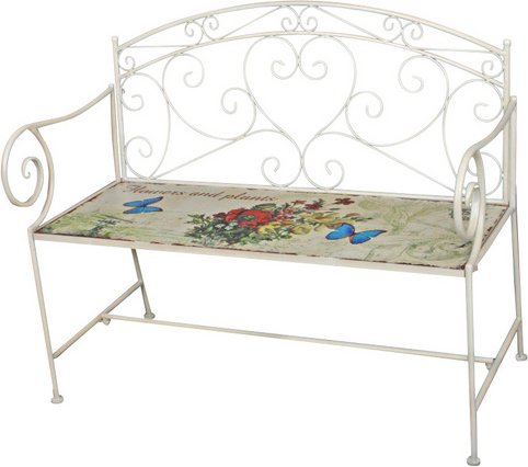 GARDEN PLEASURE Bank, Stahl, BxHxT: 109,5 x 92 x 51 cm - weiss