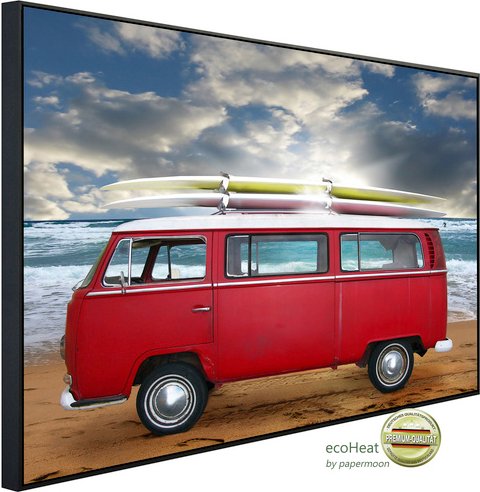 papermoon Infrarotheizung »EcoHeat - Red Beetle Bus«, Matt-Effekt - bunt