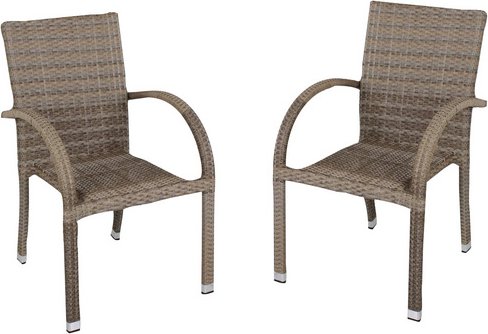 GARDEN PLEASURE Stapelstuhl »Modesto«, BxTxH: 57 x 64 x 90 cm, Aluminium/ Kunststoffgeflecht - braun