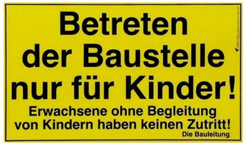 Thumbnail - LD Hinweisschild »Kids at work«, BxH: 25 x 15 cm, gelb