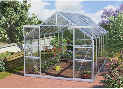 VITAVIA Gewächshaus »Mars«, B x L x H: 257  x 445  x 231,8  cm - silberfarben