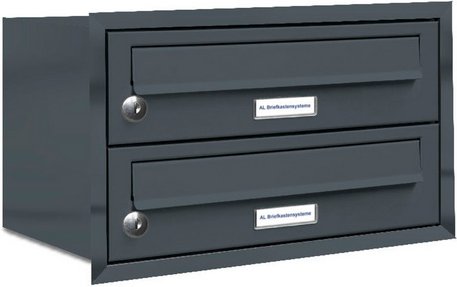 AL BRIEFKASTENSYSTEME Briefkasten, Parteien: 2, Unterputzmontage, BxHxT: 153,174 x 27,0 x 27,5 cm - grau