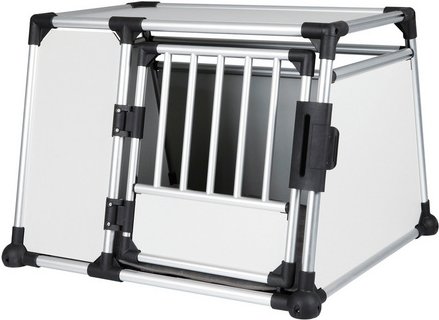 Thumbnail - TRIXIE Transportbox, L-XL, 90x64x78 cm, hellgrau/silber - silberfarben