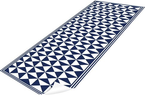mySPOTTI Vinyl Teppich »Ingrid«, BxL:255 cm x 65 cm, blau|weiß