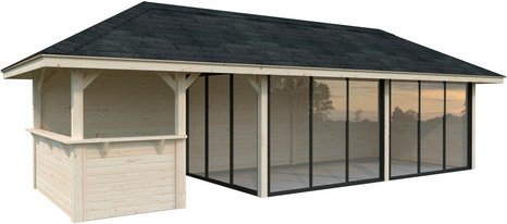 PALMAKO Pavillon »Bianca«, Aufstellmaße BxTxH: 960 x 384 x 319 cm, unbehandelt, Holz - braun
