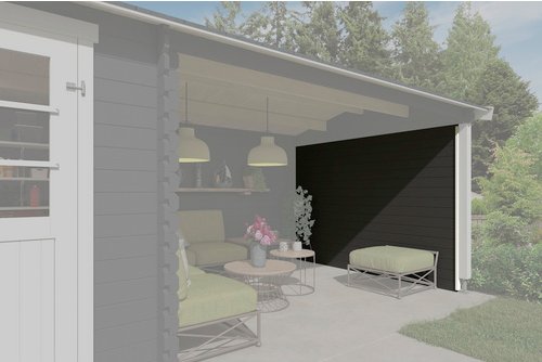 LASITA MAJA Seitenwand, für Gartenhäuser, BxL: 295 x 182,4 cm, Fichtenholz - grau