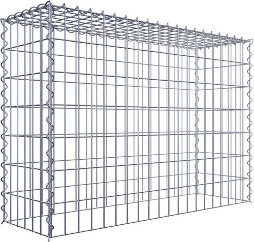 Thumbnail - Gabiona Gabione, silbergrau, Maschenweite 5 cm x 10 cm, Spirale - silberfarben