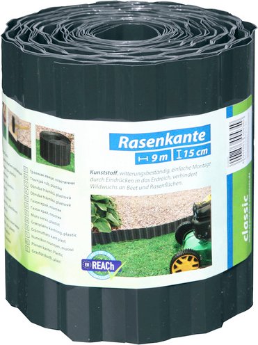 FLORAWORLD Rasenkante, HxL: 15 x 900 cm, Polyethylenterephthalat (PET) - grau