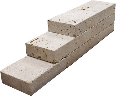 WOHNRAUSCH Travertin-Mauersteine LxB: 20-50 x 18-20 cm, (0,5 m²), beige, Oberfläche: offenporig/gesägt/getrommelt