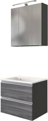 HELD MÖBEL Waschtisch-Set »AREZZO«, 5-teilig - grau