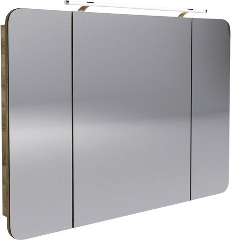 FACKELMANN Spiegelschrank »MILANO«, BxHxT: 109,9 x 78 x 15,8 cm, 6500 K, kaltweiß - grau