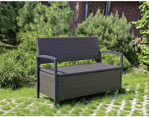 GARDEN PLEASURE Bank »FERRARA«, Aluminium/Kunststoff, BxHxT: 117 x 86 x 58 cm - braun