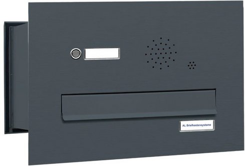 AL BRIEFKASTENSYSTEME Briefkasten, Parteien: 1, Mauerdurchwurf, BxHxT: 38,5 x 23 x 48,0 cm - grau
