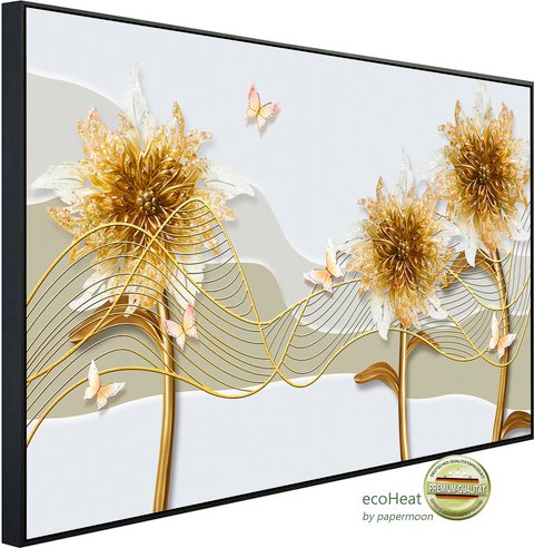 Thumbnail - papermoon Infrarotheizung »EcoHeat - Muster mit Blumen + Schmetterl.«, Matt-Effekt - bunt