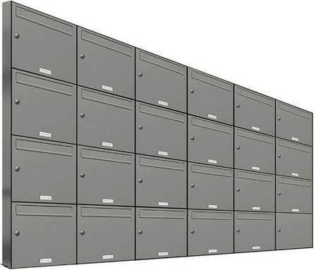 AL BRIEFKASTENSYSTEME Briefkasten, Parteien: 23, Aufputzmontage, BxHxT: 229,8 x 136,8 x 11,6 cm - grau
