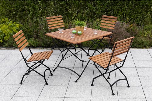 Thumbnail - MERXX Gartenmöbelset »Schlossgarten«, 4 Sitzplätze, Eukalyptusholz - schwarz