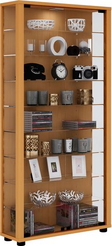 VCM Vitrine »Lumo Maxi«, BxH: 59 x 113 cm, Holzwerkstoff/Glas - braun