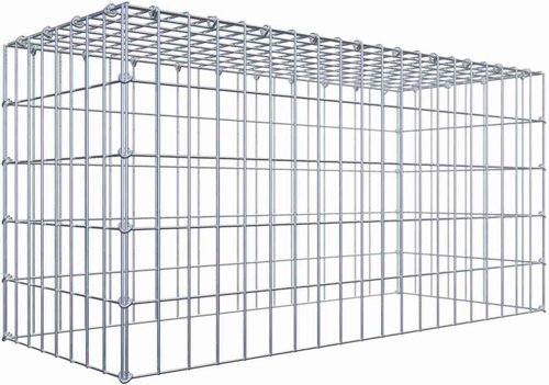 Thumbnail - Gabiona Anbaugabione »Typ 3«, 5 Gittermatten inkl. C-Ringe, Maschenweite: 5 x 10 cm, ohne Bodengitter - silberfarben