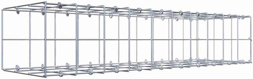 Thumbnail - Gabiona Gabione, silbergrau, Maschenweite 10 cm x 10 cm, C-Ring - silberfarben
