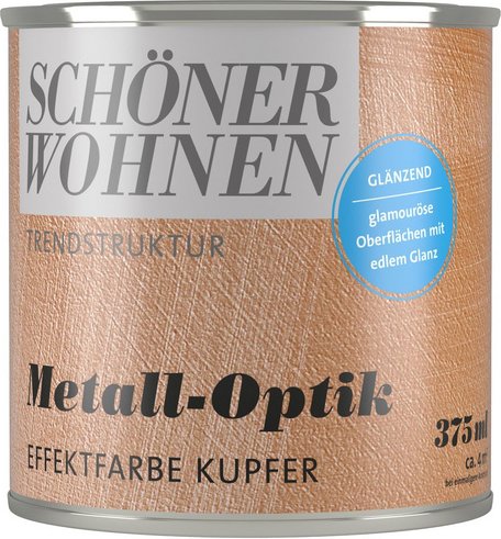 SCHÖNER WOHNEN FARBE Effektfarbe »Trendstruktur«, in Metall-Optik, kupferfarben, 0,375 l - goldfarben