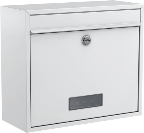 BASI Briefkasten, eckig, Stahl, weiß - weiss