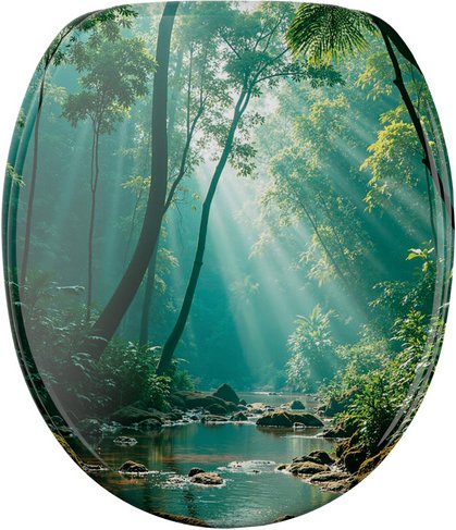 Sanilo WC-Sitz »Rainforest«, mit Absenkautomatik Rainforest, Grün, Oval - gruen