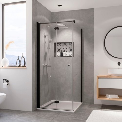 BREUER Duschkabine »Elana Komfort«, Höhe: 200 cm, schwarz, Scheibenstärke: 6 mm