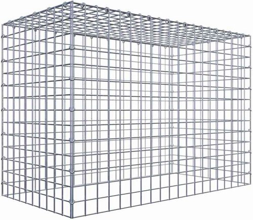 Thumbnail - Gabiona Gabione, silbergrau, Maschenweite 5 cm x 5 cm, C-Ring - silberfarben