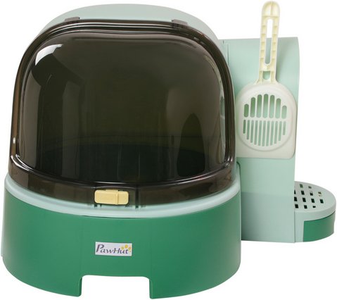 PawHut Katzentoilette, mit Schaufel, LxBxH: 52 x 60 x 42 cm - gruen
