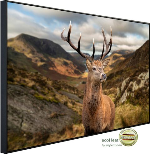 Thumbnail - papermoon Infrarotheizung »EcoHeat - Hirsch in Landschaft«, Matt-Effekt - bunt