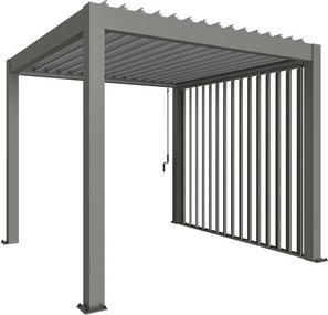 BIOHORT Pergola-Lamellenwand »Gr. 3«, BxHxT: 235 x 10 x 272 cm, quarzgrau-metallic