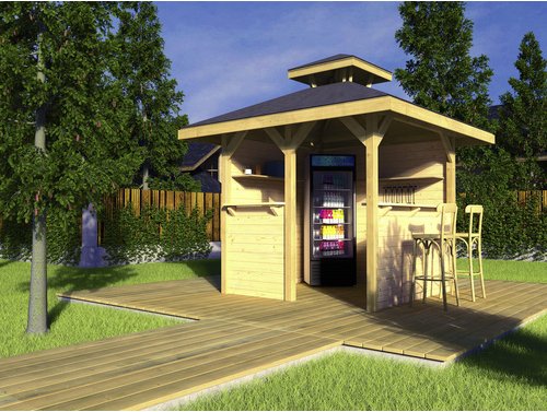 Thumbnail - WEKA Gartenlaube »651«, BxHxT: 380 x 335 x 380 cm - braun