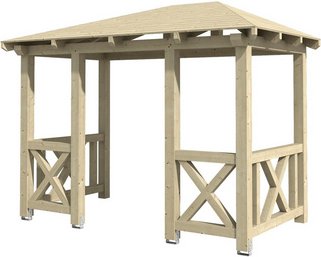 SKANHOLZ Vordach »Wismar 7«, 351 x 187 cm (BxT), nordische Fichte, natur - beige