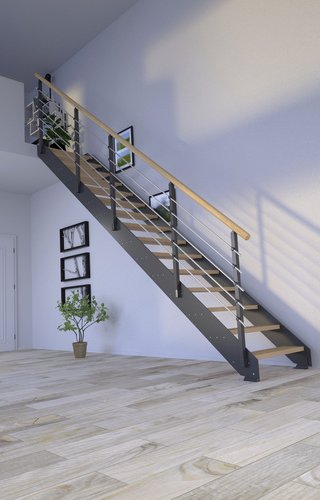 STARWOOD Systemtreppe »Kos«, Metall, 15 Stufen, max. Geschosshöhe 320 cm - braun