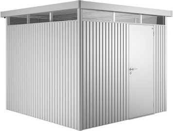 BIOHORT Gerätehaus »HighLine«, Stahl, BxHxT: 275 x 222 x 235 cm (Außenmaße inkl. Dachüberstand) - silberfarben