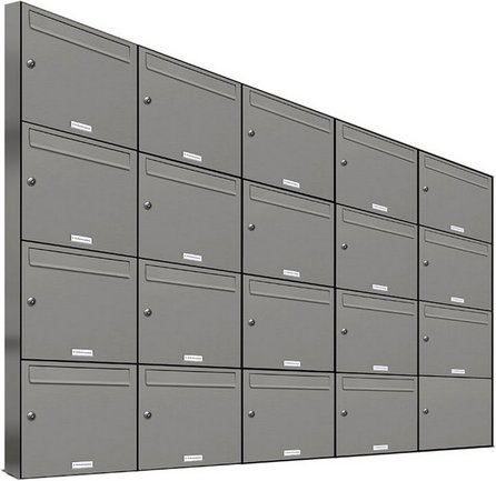 AL BRIEFKASTENSYSTEME Briefkasten, Parteien: 19, BxHxT: 191,5 x 136,8 x 11,6 cm - grau