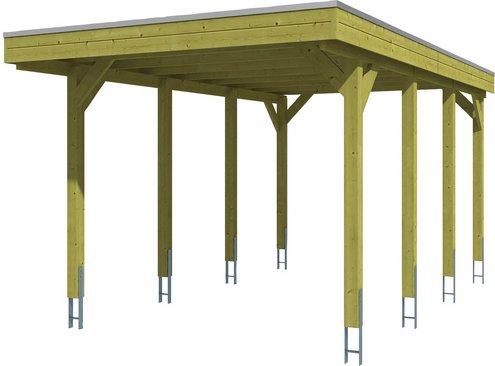 Thumbnail - SKANHOLZ Carport »Friesland«, BxT: 314 x 555 cm, Firsthöhe: 241 cm, imprägniert - gruen