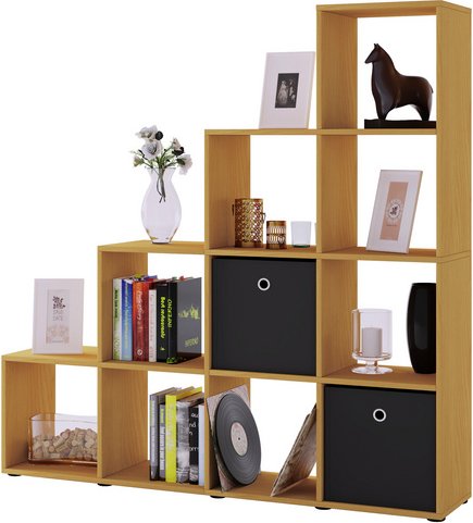 VCM Regal »Napoli«, BxHxL: 29 x 138,5 x 142,5 cm, Holzwerkstoff - braun