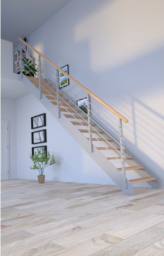 STARWOOD Systemtreppe »Kos«, Metall, 15 Stufen, max. Geschosshöhe 320 cm - braun