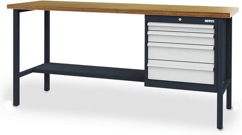 Simplaflex Kastenwerkbank, BxH: 200 x 96 cm, Stahlblech - bunt