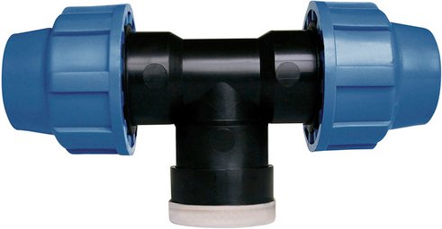 CORNAT T-Stück, Polypropylen (PP), 3/4" / 1 1/4" - schwarz