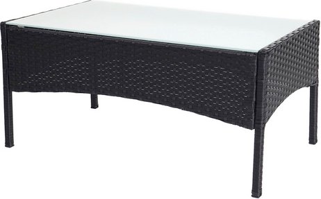 MVG Gartentisch »MVG-HA028«, 38 x 79 x 48 cm, Glasplatte - schwarz