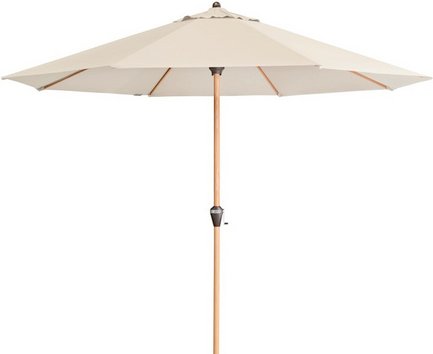 DOPPLER Sonnenschirm »Alu Wood«, ØxH: 350 x 264cm, Sonnenschutzfaktor: 80+ - beige
