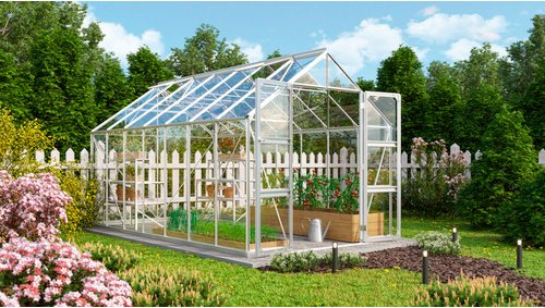 VITAVIA Gewächshaus »Domus 11500«, BxHxL: 257 x 252 x 449 cm - silberfarben