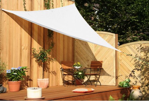 PEDDY SHIELD Dreiecksonnensegel, Breite: 300 cm - weiss