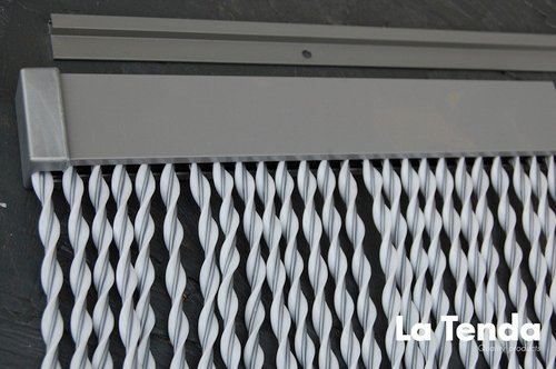 La Tenda Türvorhang, BxH: 90 cm x 210 cm, weiß/grau, Polyvinylchlorid/Aluminium - weiss