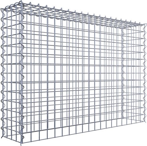 Thumbnail - Gabiona Gabione, silbergrau, Maschenweite 5 cm x 5 cm, Spirale - silberfarben