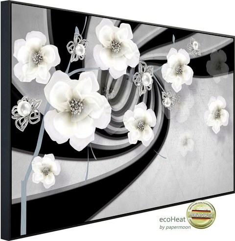 papermoon Infrarotheizung »EcoHeat - Abstrakt 3D Effekt mit Blumen«, Matt-Effekt - bunt