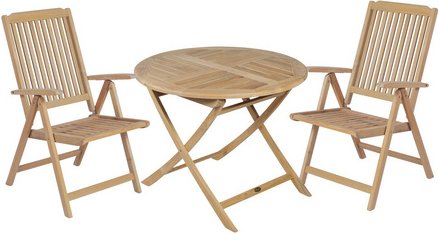 GARDEN PLEASURE Tischgruppe »SOLO«, 3-tlg., Braun, Holz